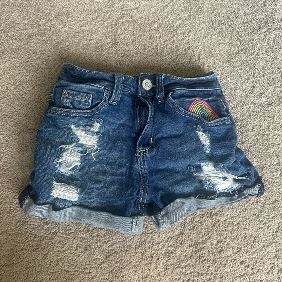 Girls Justice rainbow Jean shorts 8 - Picture 1 of 2